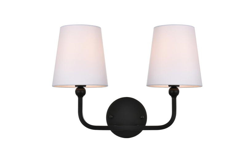 Elegant Lighting - LD7322W16BLK - Two Light Bath Sconce - Colson - Black and Clear