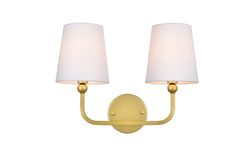 Elegant Lighting - LD7322W16BRA - Two Light Bath Sconce - Colson - Brass and Clear