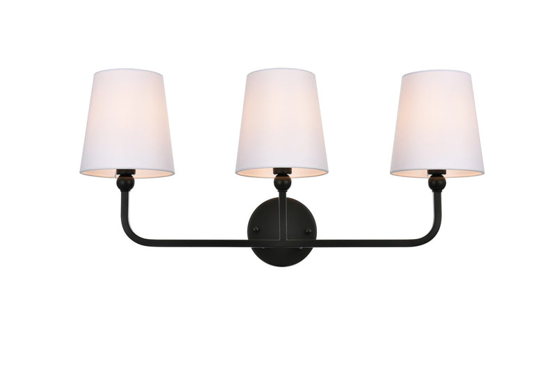 Elegant Lighting - LD7322W26BLK - Three Light Bath Sconce - Colson - Black and Clear