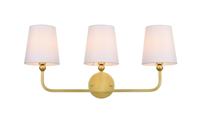 Elegant Lighting - LD7322W26BRA - Three Light Bath Sconce - Colson - Brass and Clear