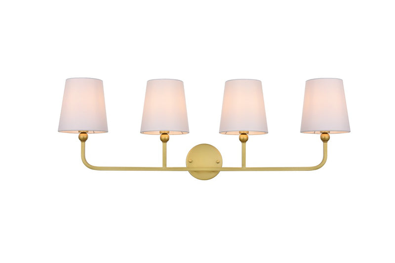 Elegant Lighting - LD7322W36BRA - Four Light Bath Sconce - Colson - Brass and Clear