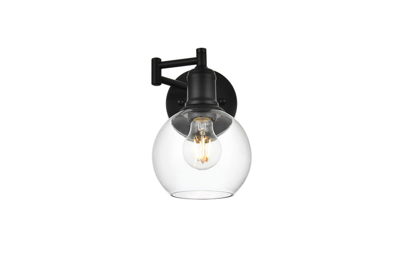 Elegant Lighting - LD7327W6BLK - One Light Swing Arm Wall Sconce - Davian - Black
