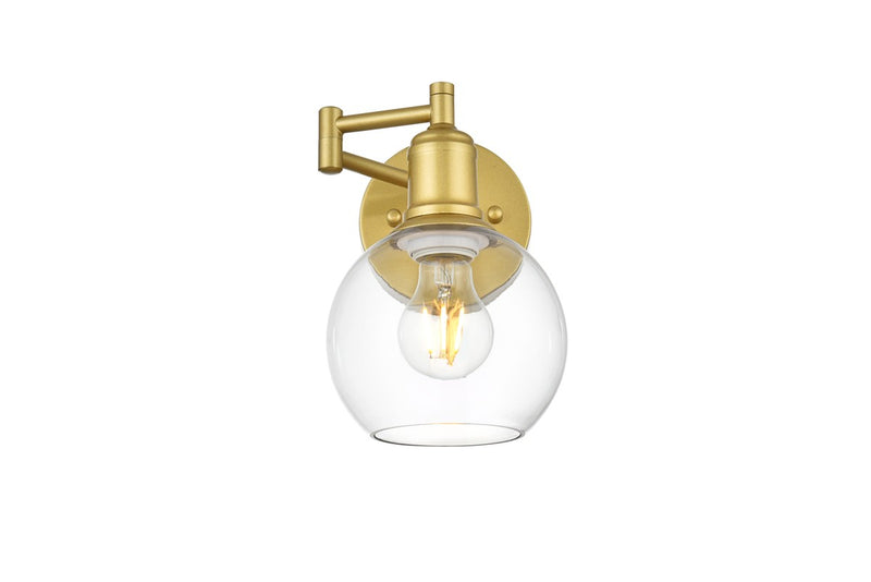 Elegant Lighting - LD7327W6BRA - One Light Swing Arm Wall Sconce - Davian - Brass and Clear