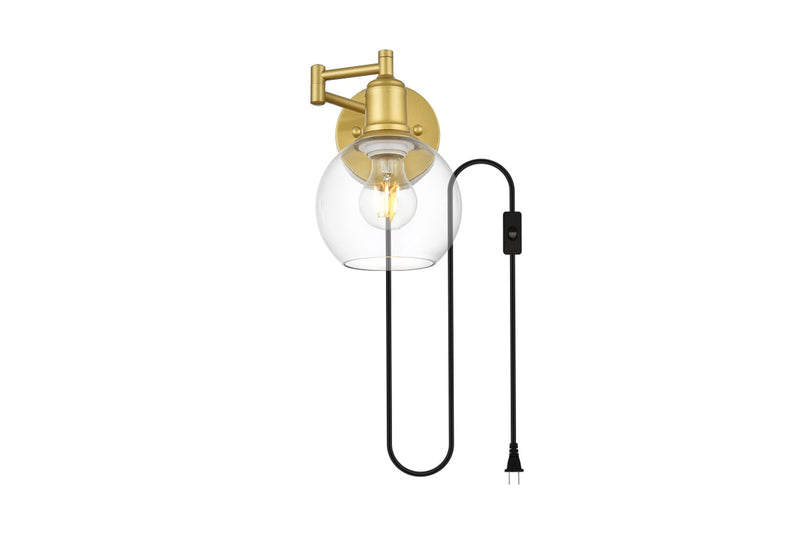 Elegant Lighting - LD7332W6BRA - One Light Wall Sconce - Caspian - Brass and Clear