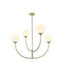 Elegant Lighting - LD814D36BR - Four Light Chandelier - Nyomi - Brass