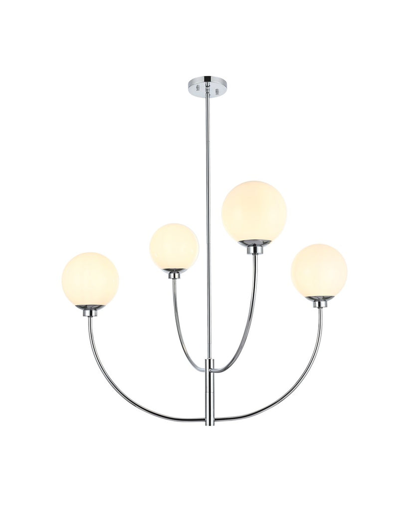 Elegant Lighting - LD814D36C - Four Light Chandelier - Nyomi - Chrome