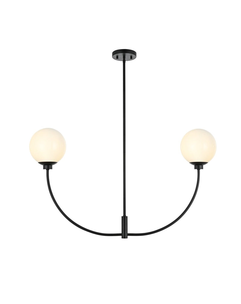 Elegant Lighting - LD816D36BK - Two Light Chandelier - Nyomi - Black