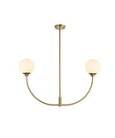 Elegant Lighting - LD816D36SG - Two Light Chandelier - Nyomi - Satin Gold