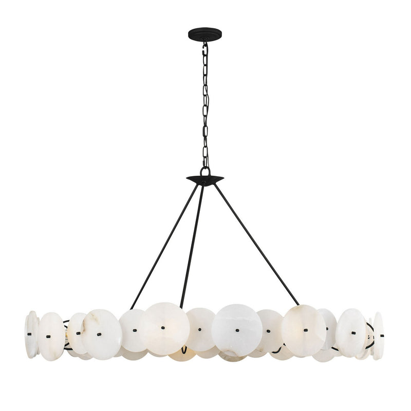 Nine Light Chandelier<br /><span style="color:#4AB0CE;">Entrega: 4-10 dias en USA</span><br /><span style="color:#4AB0CE;font-size:60%;">PREGUNTE POR ENTREGA EN PANAMA</span><br />Collection: Cosmos<br />Finish: Matte Black