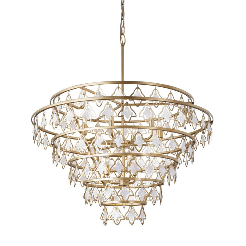 Ten Light Chandelier<br /><span style="color:#4AB0CE;">Entrega: 4-10 dias en USA</span><br /><span style="color:#4AB0CE;font-size:60%;">PREGUNTE POR ENTREGA EN PANAMA</span><br />Collection: Fleur<br />Finish: French Gold