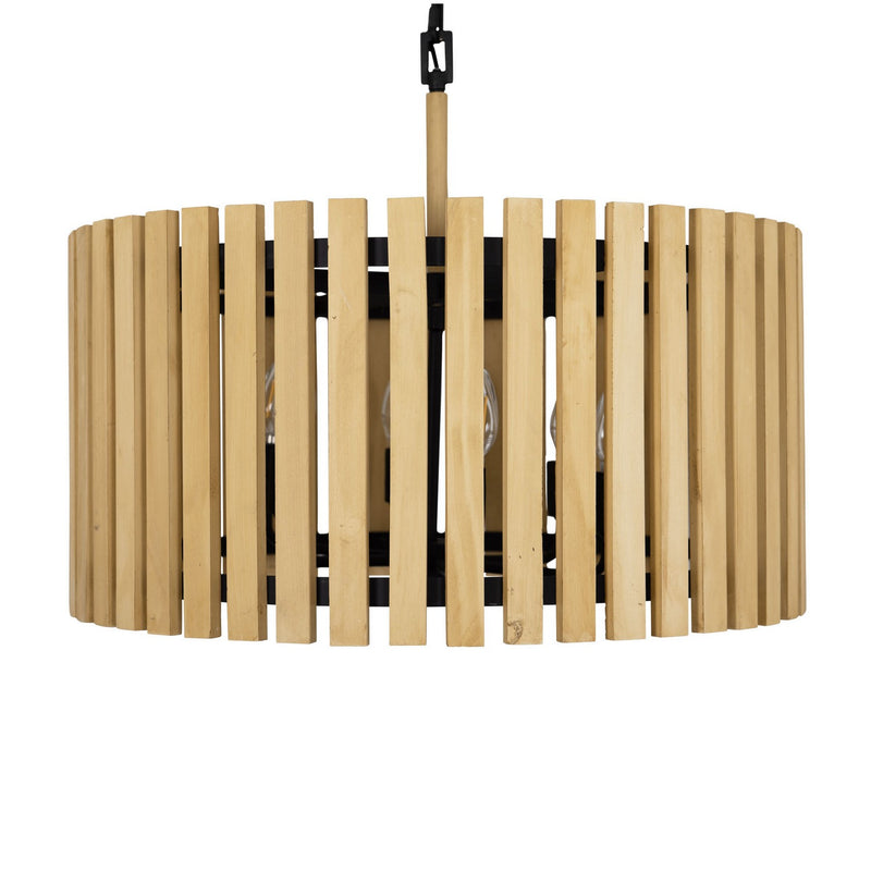 Six Light Pendant<br /><span style="color:#4AB0CE;">Entrega: 4-10 dias en USA</span><br /><span style="color:#4AB0CE;font-size:60%;">PREGUNTE POR ENTREGA EN PANAMA</span><br />Collection: Suratto<br />Finish: Matte Black/Honey Blonde