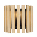 One Light Wall Sconce<br /><span style="color:#4AB0CE;">Entrega: 4-10 dias en USA</span><br /><span style="color:#4AB0CE;font-size:60%;">PREGUNTE POR ENTREGA EN PANAMA</span><br />Collection: Suratto<br />Finish: Matte Black/Honey Blonde