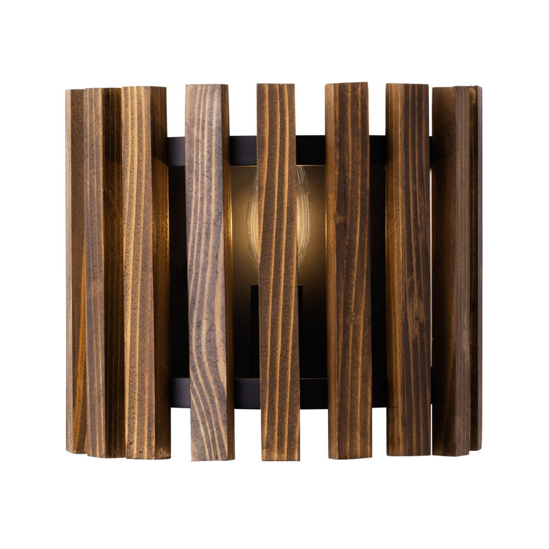 One Light Wall Sconce<br /><span style="color:#4AB0CE;">Entrega: 4-10 dias en USA</span><br /><span style="color:#4AB0CE;font-size:60%;">PREGUNTE POR ENTREGA EN PANAMA</span><br />Collection: Suratto<br />Finish: Matte Black/Medium Walnut