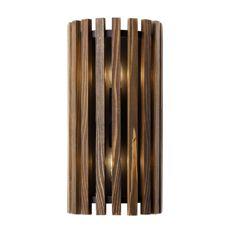 Two Light Wall Sconce<br /><span style="color:#4AB0CE;">Entrega: 2-3 semanas en USA</span><br /><span style="color:#4AB0CE;font-size:60%;">PREGUNTE POR ENTREGA EN PANAMA</span><br />Collection: Suratto<br />Finish: Matte Black/Medium Walnut