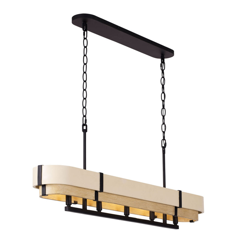 Five Light Linear Pendant<br /><span style="color:#4AB0CE;">Entrega: 4-10 dias en USA</span><br /><span style="color:#4AB0CE;font-size:60%;">PREGUNTE POR ENTREGA EN PANAMA</span><br />Collection: Blonde Moment<br />Finish: Matte Black/Honey/Medium Oak