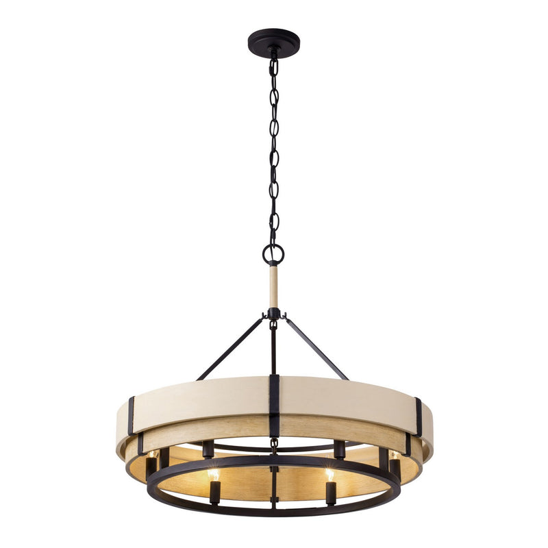 Six Light Pendant<br /><span style="color:#4AB0CE;">Entrega: 4-10 dias en USA</span><br /><span style="color:#4AB0CE;font-size:60%;">PREGUNTE POR ENTREGA EN PANAMA</span><br />Collection: Blonde Moment<br />Finish: Matte Black/Honey/Medium Oak