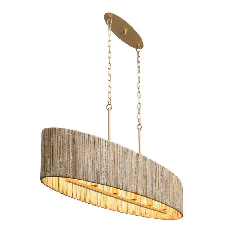 Six Light Linear Pendant<br /><span style="color:#4AB0CE;">Entrega: 3-4 semanas en USA</span><br /><span style="color:#4AB0CE;font-size:60%;">PREGUNTE POR ENTREGA EN PANAMA</span><br />Collection: Jacob's Ladder<br />Finish: French Gold