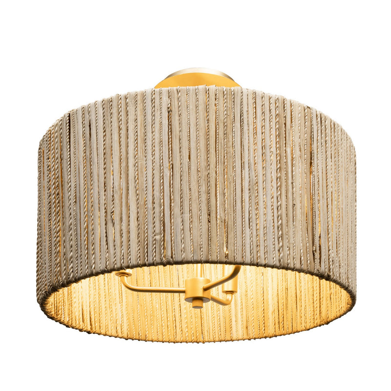 Three Light Semi-Flush Mount<br /><span style="color:#4AB0CE;">Entrega: 4-5 semanas en USA</span><br /><span style="color:#4AB0CE;font-size:60%;">PREGUNTE POR ENTREGA EN PANAMA</span><br />Collection: Jacob's Ladder<br />Finish: French Gold