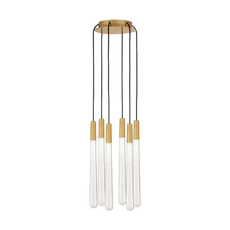 Visual Comfort Modern - 700TRSPPYLC6RNB-LED930 - LED Chandelier - Pylon - Natural Brass