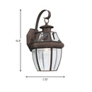 One Light Outdoor Wall Lantern<br /><span style="color:#4AB0CE;">Entrega: 4-10 dias en USA</span><br /><span style="color:#4AB0CE;font-size:60%;">PREGUNTE POR ENTREGA EN PANAMA</span><br />Collection: Lancaster<br />Finish: Antique Bronze