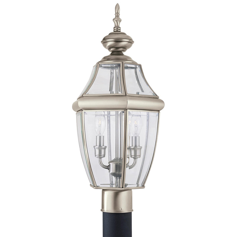 Generation Lighting - 8229-965 - Two Light Outdoor Post Lantern - Lancaster - Antique Brushed Nickel