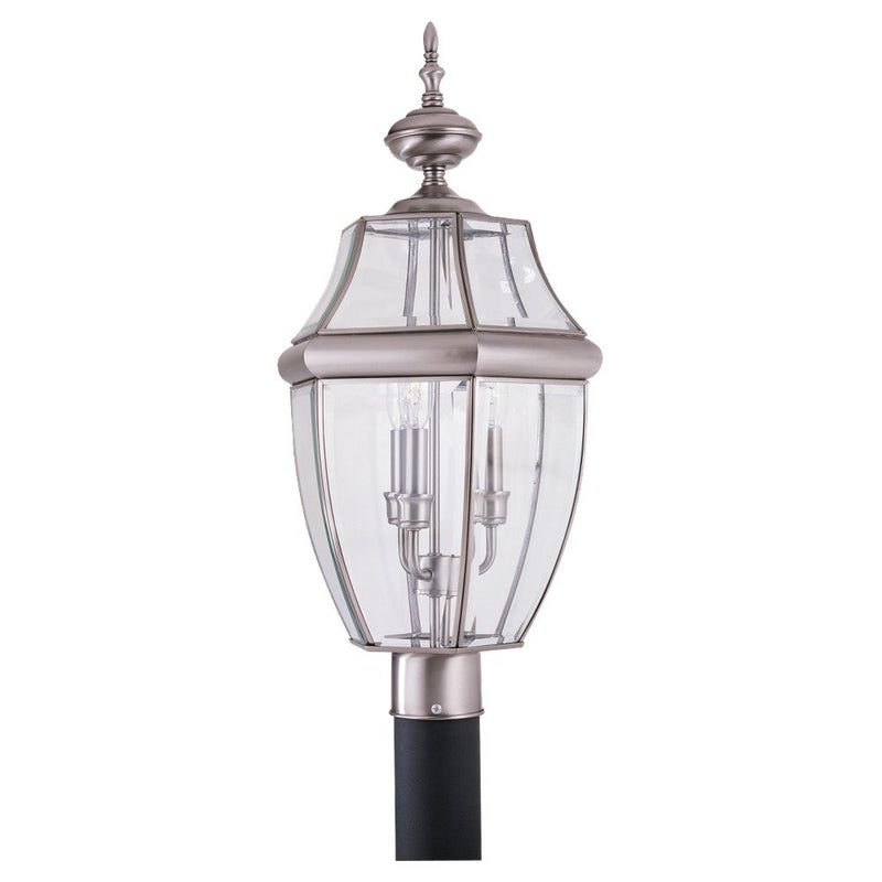 Generation Lighting. - 8239-965 - Three Light Outdoor Post Lantern - Lancaster - Antique Brushed Nickel