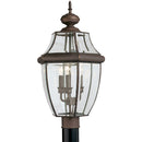 Three Light Outdoor Post Lantern<br /><span style="color:#4AB0CE;">Entrega: 4-10 dias en USA</span><br /><span style="color:#4AB0CE;font-size:60%;">PREGUNTE POR ENTREGA EN PANAMA</span><br />Collection: Lancaster<br />Finish: Antique Bronze