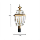 Three Light Outdoor Post Lantern<br /><span style="color:#4AB0CE;">Entrega: 4-10 dias en USA</span><br /><span style="color:#4AB0CE;font-size:60%;">PREGUNTE POR ENTREGA EN PANAMA</span><br />Collection: Lancaster<br />Finish: Polished Brass