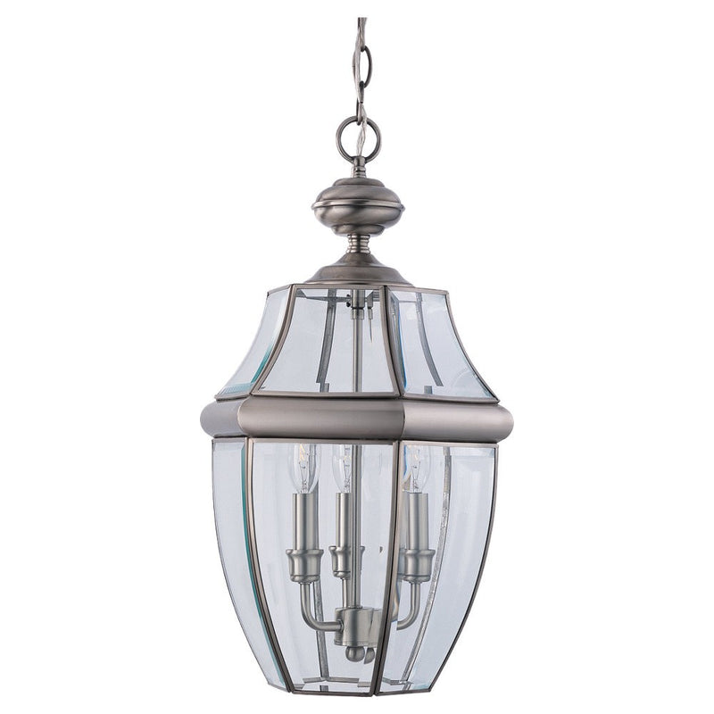 Generation Lighting. - 6039-965 - Three Light Outdoor Pendant - Lancaster - Antique Brushed Nickel