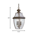 Generation Lighting - 6039-71 - Three Light Outdoor Pendant - Lancaster - Antique Bronze