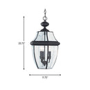 Generation Lighting - 6039-12 - Three Light Outdoor Pendant - Lancaster - Black