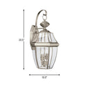 Two Light Outdoor Wall Lantern<br /><span style="color:#4AB0CE;">Entrega: 4-10 dias en USA</span><br /><span style="color:#4AB0CE;font-size:60%;">PREGUNTE POR ENTREGA EN PANAMA</span><br />Collection: Lancaster<br />Finish: Antique Brushed Nickel