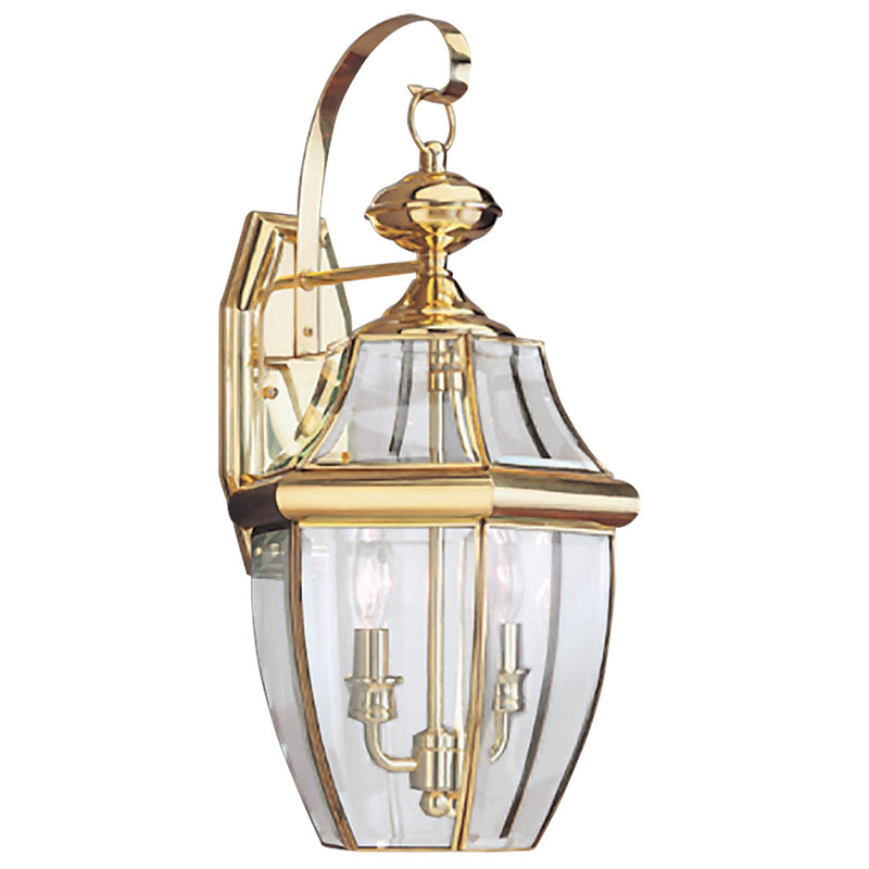 Generation Lighting - 8039-02 - Two Light Outdoor Wall Lantern - Lancaster - Polished Brass