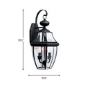 Two Light Outdoor Wall Lantern<br /><span style="color:#4AB0CE;">Entrega: 4-10 dias en USA</span><br /><span style="color:#4AB0CE;font-size:60%;">PREGUNTE POR ENTREGA EN PANAMA</span><br />Collection: Lancaster<br />Finish: Black