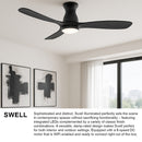 56"Ceiling Fan<br /><span style="color:#4AB0CE;">Entrega: 4-10 dias en USA</span><br /><span style="color:#4AB0CE;font-size:60%;">PREGUNTE POR ENTREGA EN PANAMA</span><br />Collection: Swell Flush Illuminated<br />Finish: Matte Black