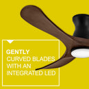 Hinkley - 903456FWB-LDD - 56"Ceiling Fan - Swell Flush Illuminated - Matte Black