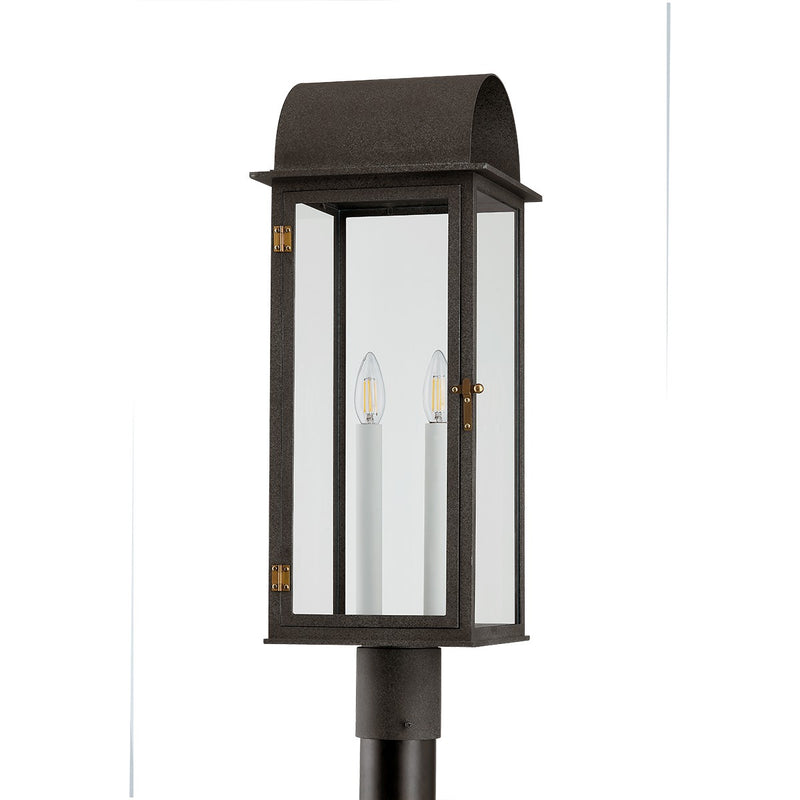 Troy Lighting - P2225-FRN/PBR - Two Light Outdoor Post Mount - Bohen - French Iron/Patina Brass