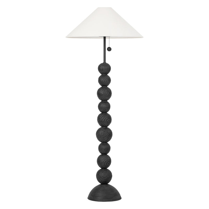 Troy Lighting - PFL1564-FOR/CBF - Two Light Floor Lamp - Miela - Forged Iron/Ceramic Black Motif