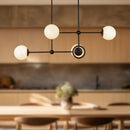 Alora - CH407342MBGO - Four Light Chandelier - Fiore - Matte Black/Glossy Opal Glass