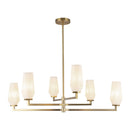 Six Light Chandelier<br /><span style="color:#4AB0CE;">Entrega: 1-2 semanas en USA</span><br /><span style="color:#4AB0CE;font-size:60%;">PREGUNTE POR ENTREGA EN PANAMA</span><br />Collection: Krysta<br />Finish: Brushed Gold/Opal Glass