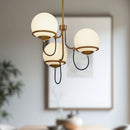 Alora - CH458323AGOP - Three Light Chandelier - Alba - Aged Gold/Opal Glass