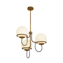 Three Light Chandelier<br /><span style="color:#4AB0CE;">Entrega: 4-10 dias en USA</span><br /><span style="color:#4AB0CE;font-size:60%;">PREGUNTE POR ENTREGA EN PANAMA</span><br />Collection: Alba<br />Finish: Aged Gold/Opal Glass