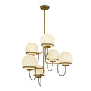 Six Light Chandelier<br /><span style="color:#4AB0CE;">Entrega: 4-10 dias en USA</span><br /><span style="color:#4AB0CE;font-size:60%;">PREGUNTE POR ENTREGA EN PANAMA</span><br />Collection: Alba<br />Finish: Aged Gold/Opal Glass