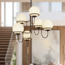 Alora - CH458632MBOP - Six Light Chandelier - Alba - Matte Black/Opal Glass
