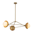 Three Light Chandelier<br /><span style="color:#4AB0CE;">Entrega: 4-10 dias en USA</span><br /><span style="color:#4AB0CE;font-size:60%;">PREGUNTE POR ENTREGA EN PANAMA</span><br />Collection: Perth<br />Finish: Brushed Gold/Opal Glass