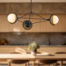 Alora - CH490340MBOP - Three Light Chandelier - Perth - Matte Black/Opal Glass