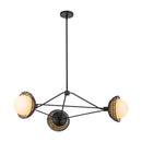 Three Light Chandelier<br /><span style="color:#4AB0CE;">Entrega: 4-10 dias en USA</span><br /><span style="color:#4AB0CE;font-size:60%;">PREGUNTE POR ENTREGA EN PANAMA</span><br />Collection: Perth<br />Finish: Matte Black/Opal Glass