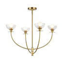 Four Light Chandelier<br /><span style="color:#4AB0CE;">Entrega: 4-10 dias en USA</span><br /><span style="color:#4AB0CE;font-size:60%;">PREGUNTE POR ENTREGA EN PANAMA</span><br />Collection: Sylvia<br />Finish: Brushed Gold/Clear Glass