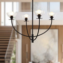 Alora - CH515226MBCL - Four Light Chandelier - Sylvia - Matte Black/Clear Glass