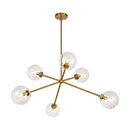 Six Light Chandelier<br /><span style="color:#4AB0CE;">Entrega: 4-10 dias en USA</span><br /><span style="color:#4AB0CE;font-size:60%;">PREGUNTE POR ENTREGA EN PANAMA</span><br />Collection: Cassia<br />Finish: Aged Gold/Clear Glass